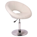 Chrome Adjustable Swivel Chair with White Seat G41726