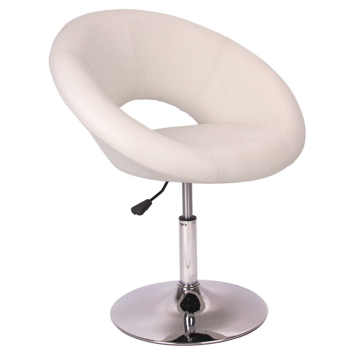 Chrome Adjustable Swivel Chair with White Seat G41726