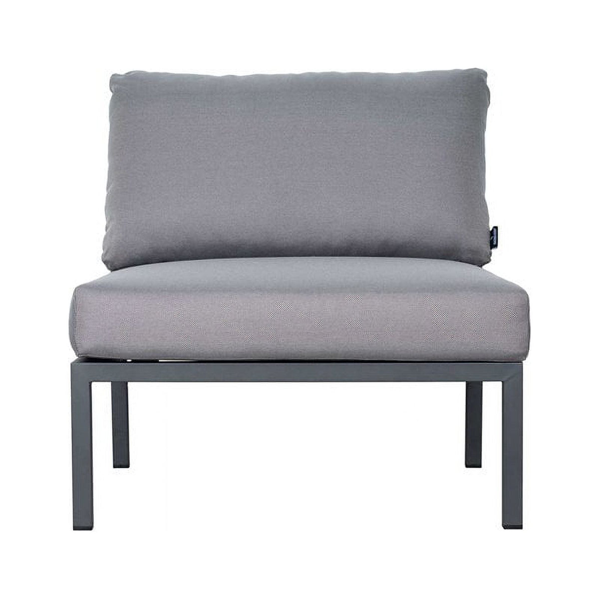 Modern Aluminum Sectional Armless Chair in Dark Gray and Pebble J956