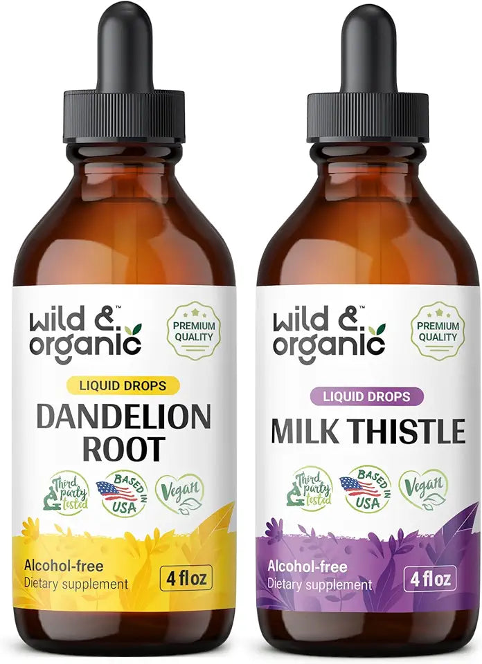 Dandelion Root Tincture 4 fl oz & Milk Thistle Tincture 4 fl oz W3040