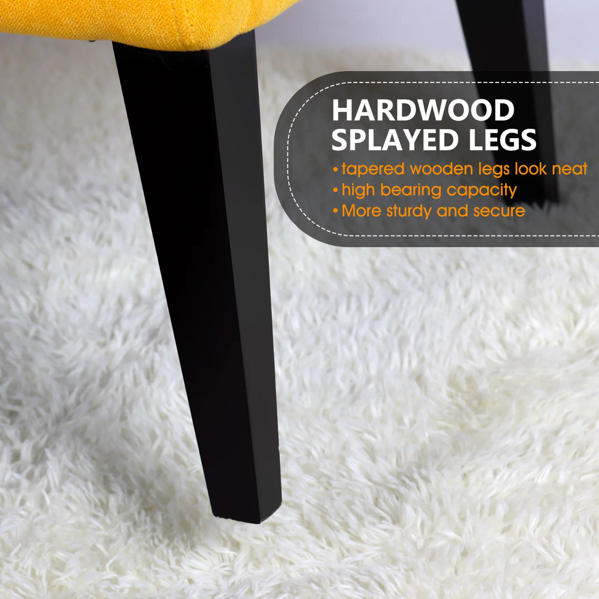 Yellow Tufted Fabric Accent Chair Z926026