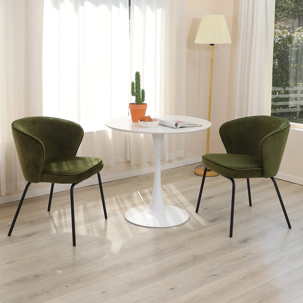 32'' Round Pedestal Dining Table White S132
