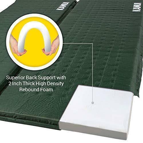 Green Self Inflating Sleeping Pad 2 inch Thick Foam Connectable J827