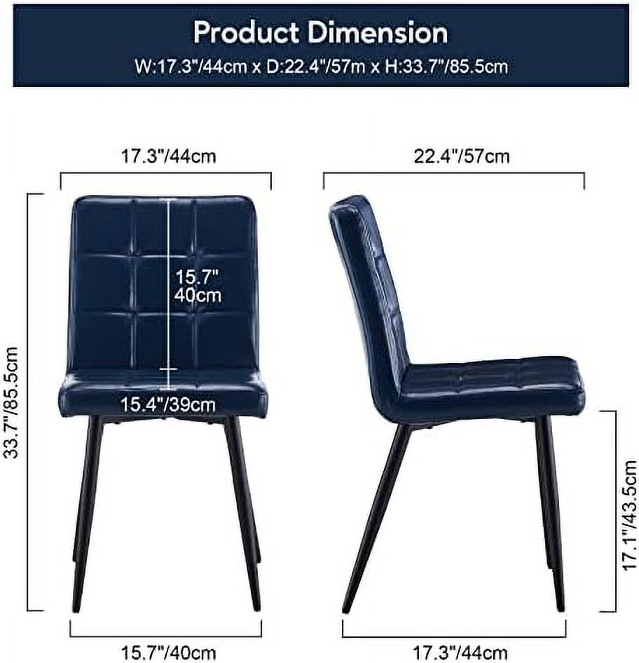 Faux Leather Dining Chairs Set of 4 with Metal Legs U242