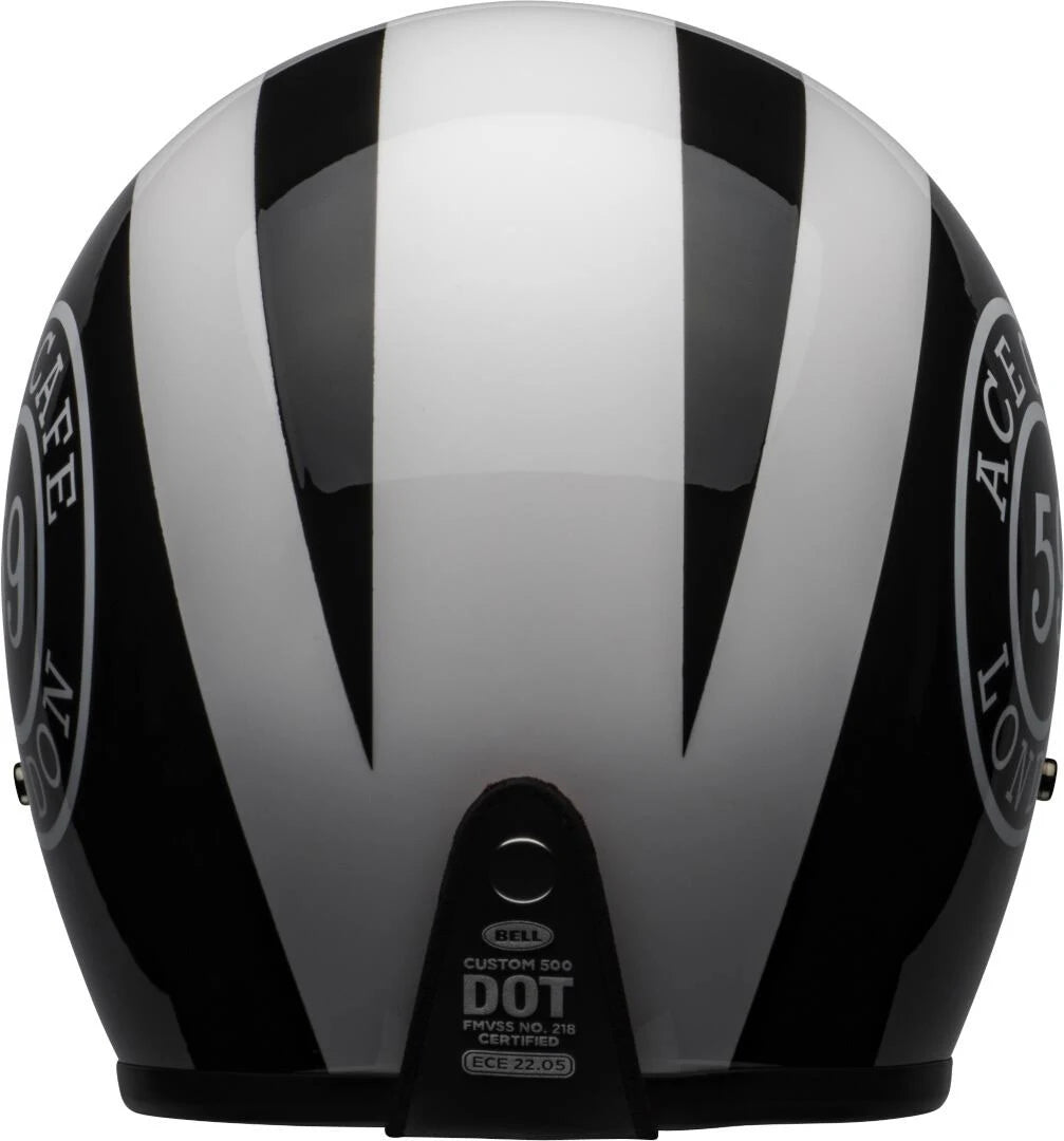 Gloss Black-White Motorcycle Helmet G13701