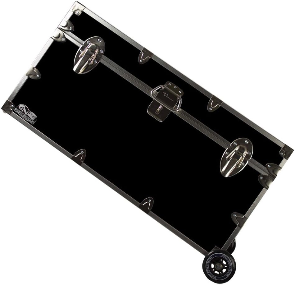 Lockable Trunk Footlocker with Wheels 32 x 18 x 16.5 Inches W81936