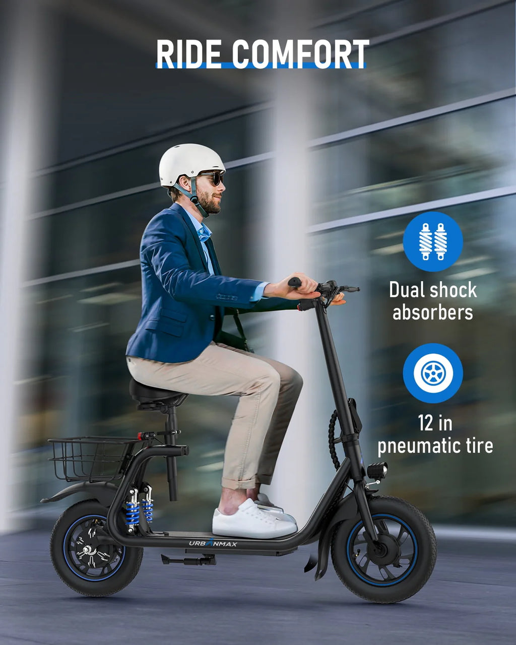 Electric Scooter with Seat & Carry Basket H5182