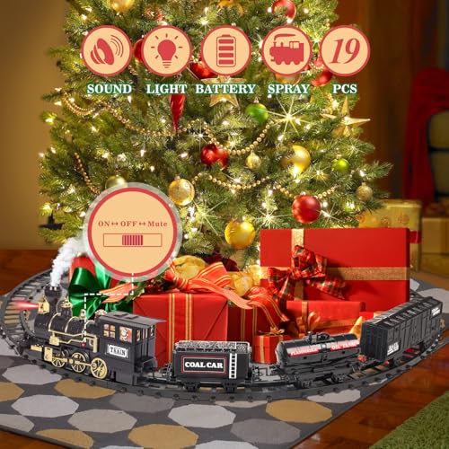 Train Set with Steam, Lights and Sounds, Electric Train Toys B6428