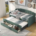 Twin Size Upholstered Daybed with Trundle and Three Drawers Y8352