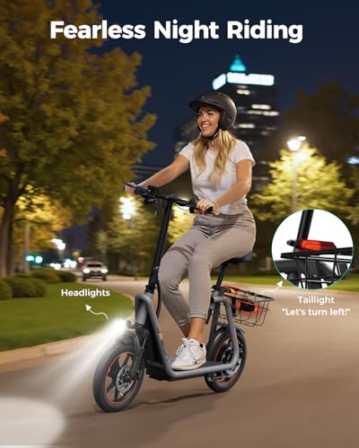Electric Scooter with Seat, Front Suspension, Turn Signal C13196