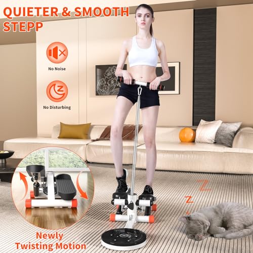 Mini Twist Stepper with Resistance Bands, 330LBS Weight Capacity, Adjustable Twist Table, LCD Monitor J6711