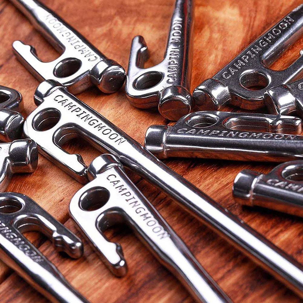 Heavy Duty Steel Tent Stakes Pegs with Hook and Hole Design V574