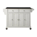 White Kitchen Cart with Black Granite Top W932553