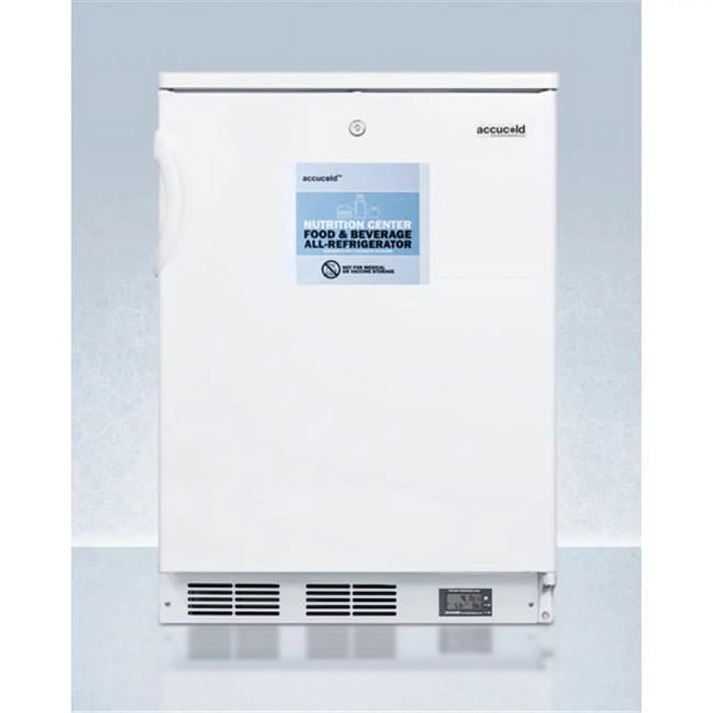 White Built-in or Freestanding All-Refrigerator with Front Lock and Digital Temperature Display C61024