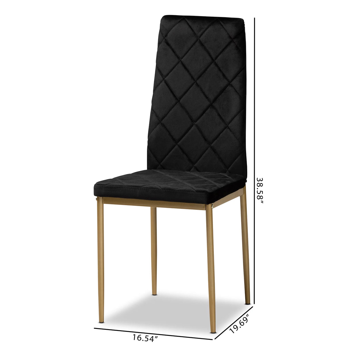 Black and Gold Dining Chair Set of 4 X158
