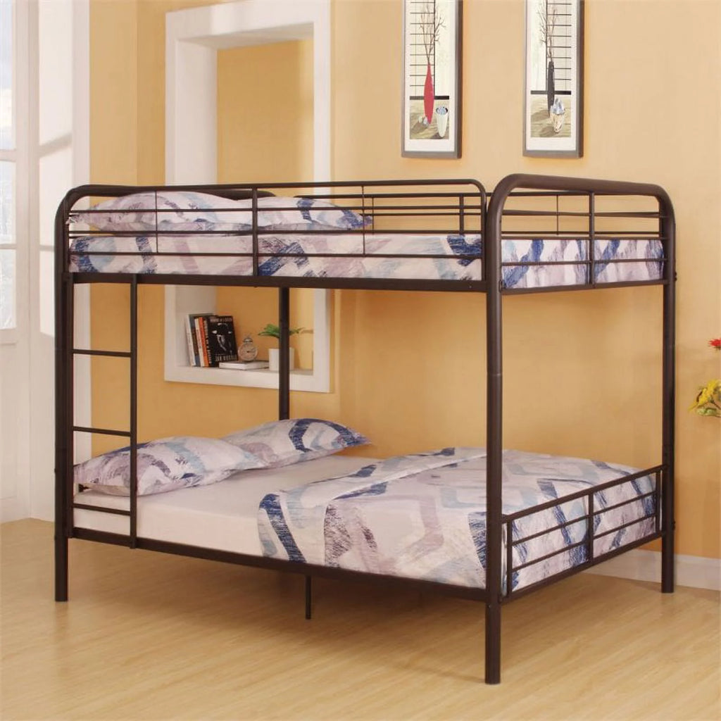 Full over Full Bunk Bed Dark Brown A8228