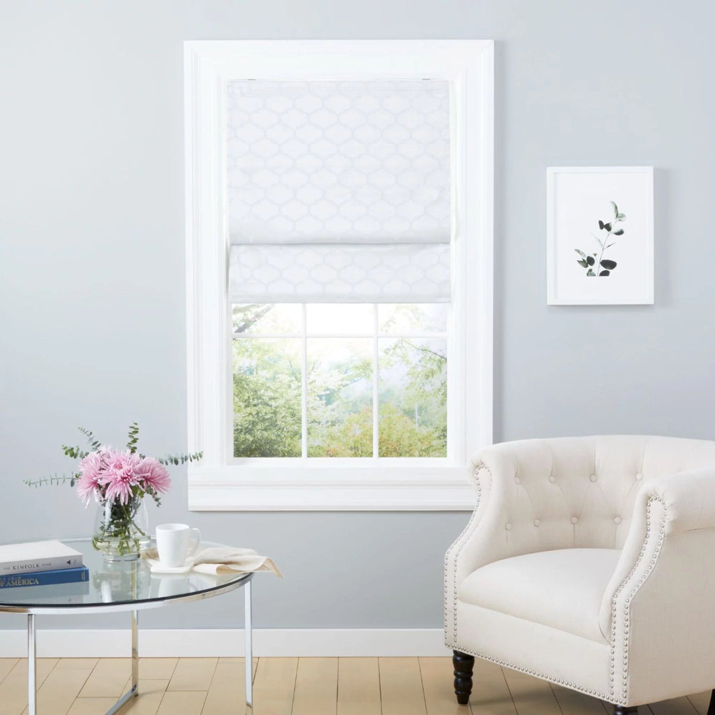 White Blackout Roman Shade S16798