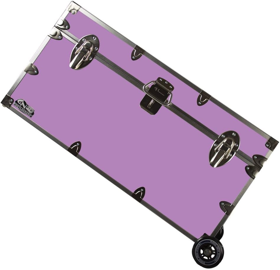 Lockable Trunk Footlocker with Wheels 32 x 18 x 16.5 Inches W81936
