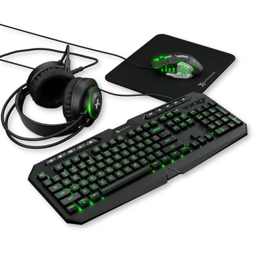 4 in 1 RGB Gaming Keyboard and Mouse Combo with Headset and Mouse Pad U7129
