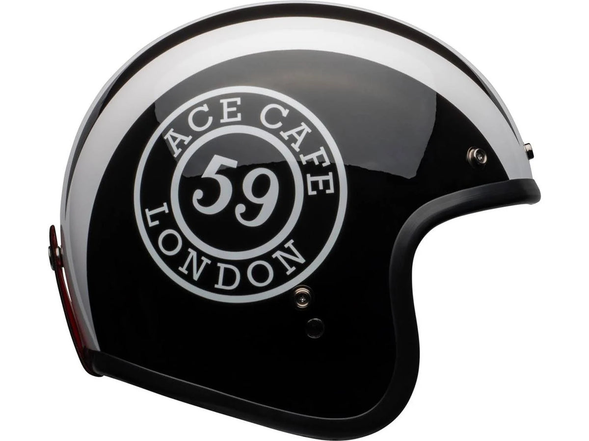 Gloss Black-White Motorcycle Helmet G13701