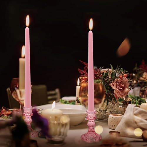 Glass Candlestick Holders Set of 6 C328