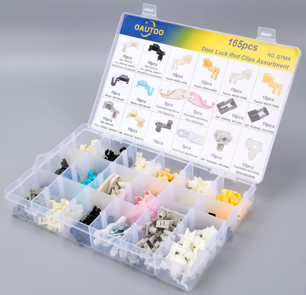 165pcs Door Lock Rod Clips Assortment T7027