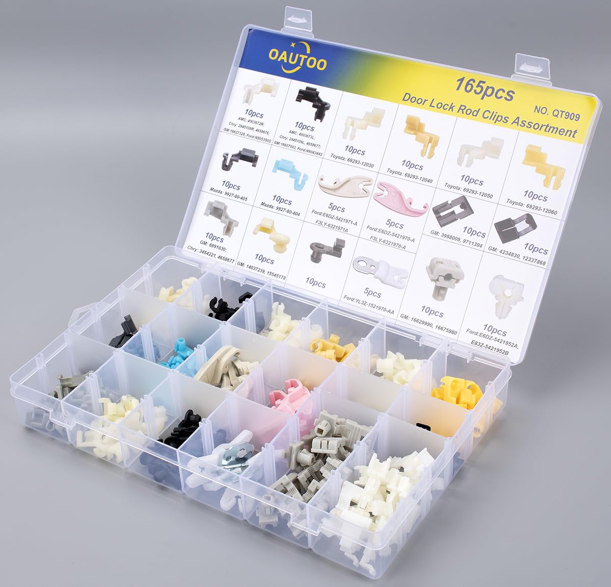 165pcs Door Lock Rod Clips Assortment T7027