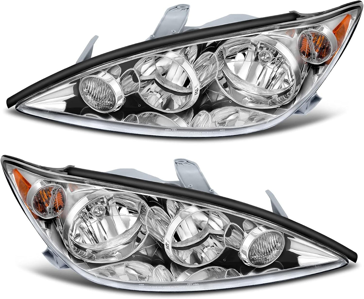 Headlight Assembly Chrome Housing Amber Reflector X50145
