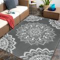 Waterproof Outdoor Rug 5x8 ft, Reversible Plastic Straw Rug (Grey) F39706