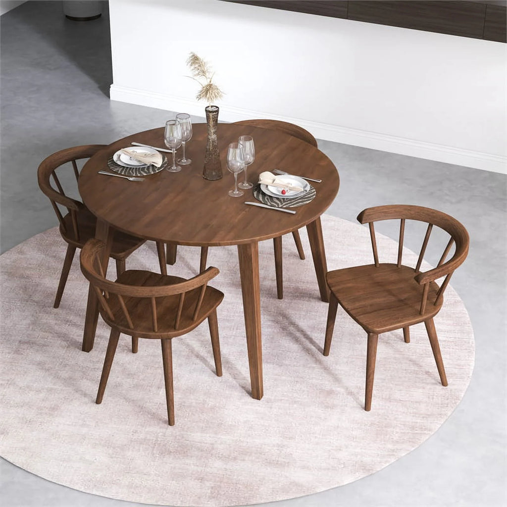 Brown Round Solid Wood Dining Table G2043