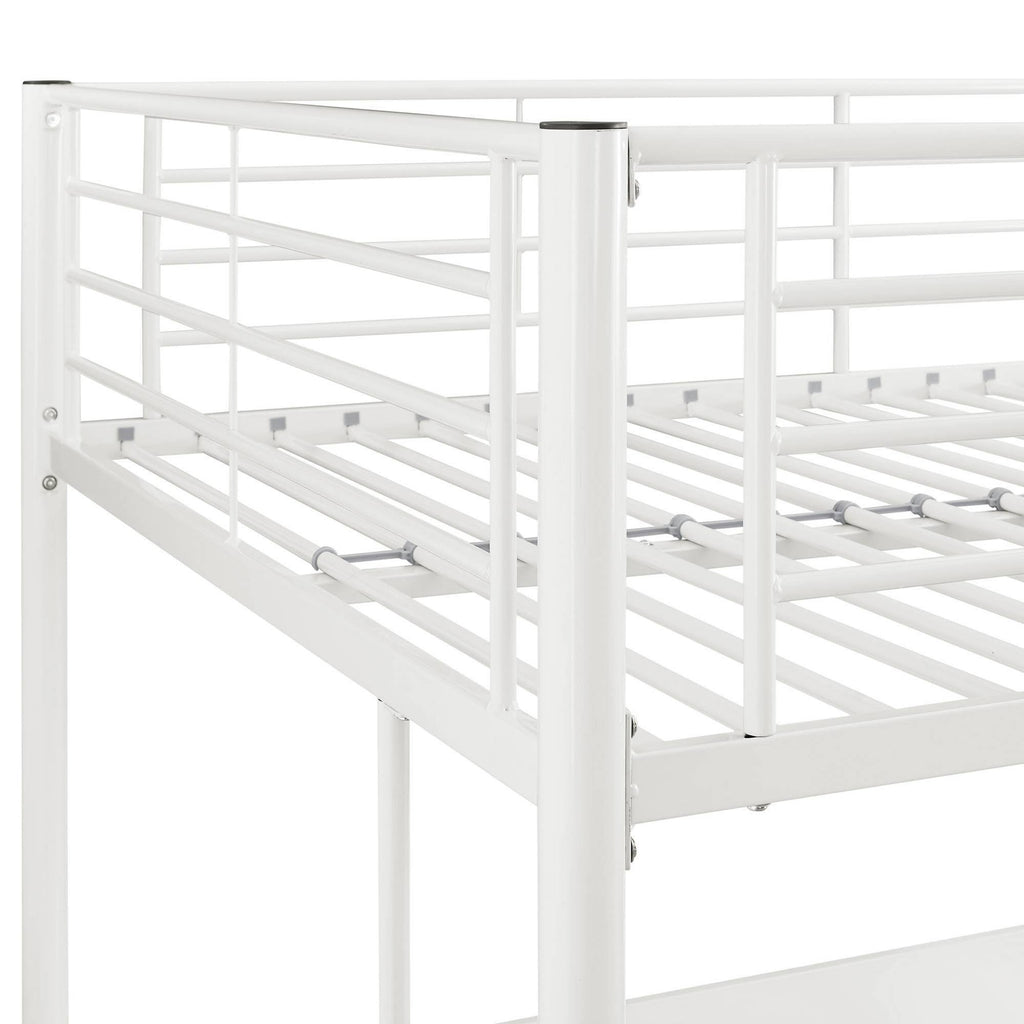 White Metal Loft Bed S59153