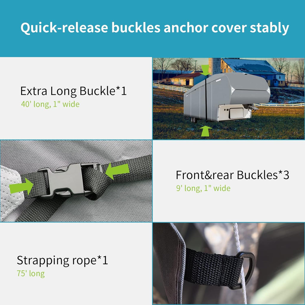 5th Wheel RV Cover with Air Vent Design C7448