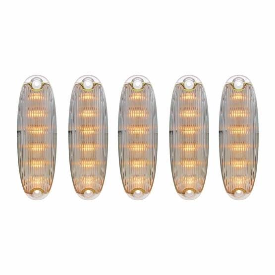 6 LED Cab Lights Amber Clear Lens R2510