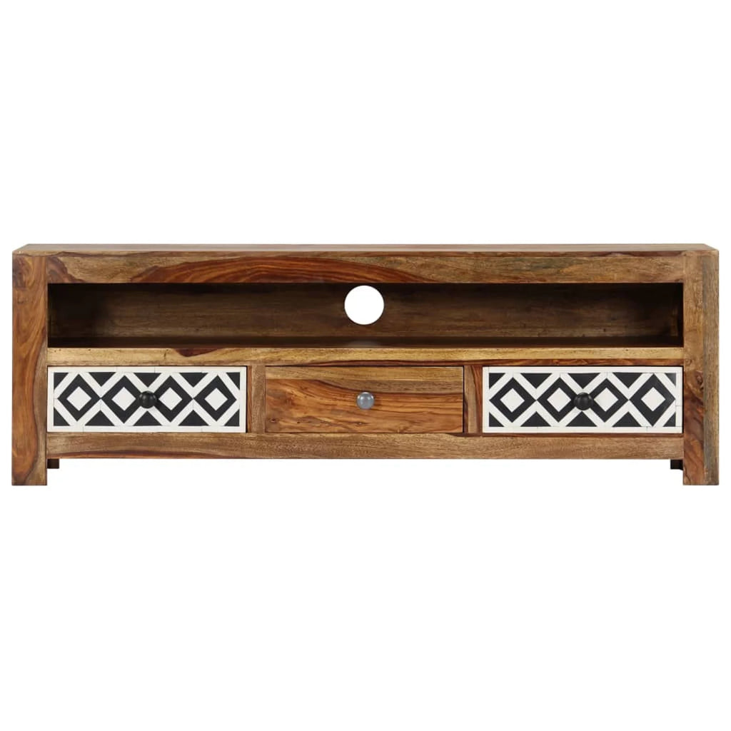 Sheesham Wood TV Stand with 3 Drawers S12685