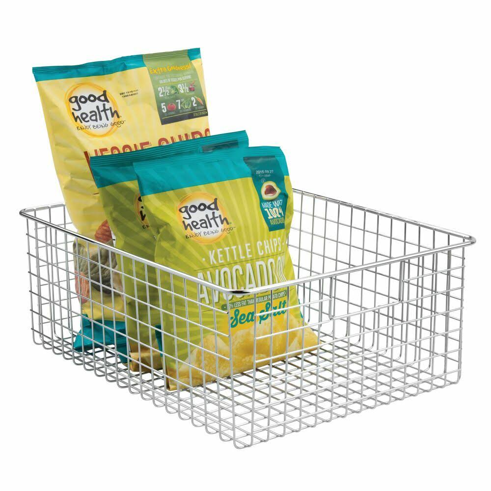 Metal Wire Food Organizer Storage Bin Baskets with Handles L120