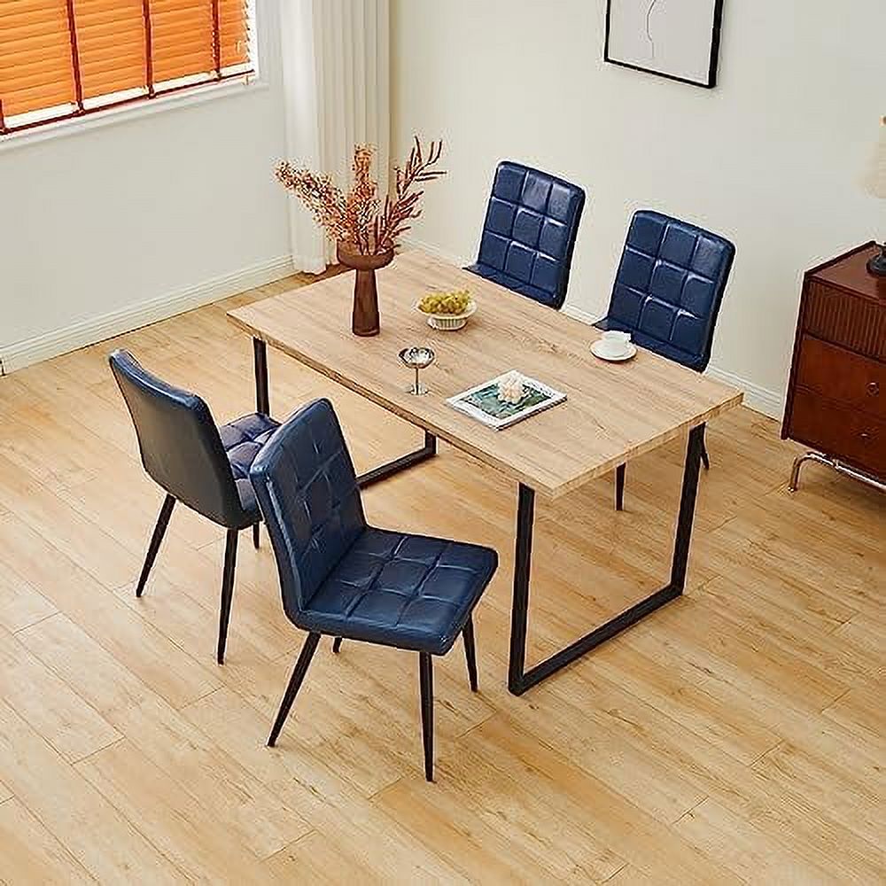 Faux Leather Dining Chairs Set of 4 with Metal Legs U242