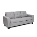 Gray and Dark Brown Fabric Tufted 3 Seater Sofa T7716