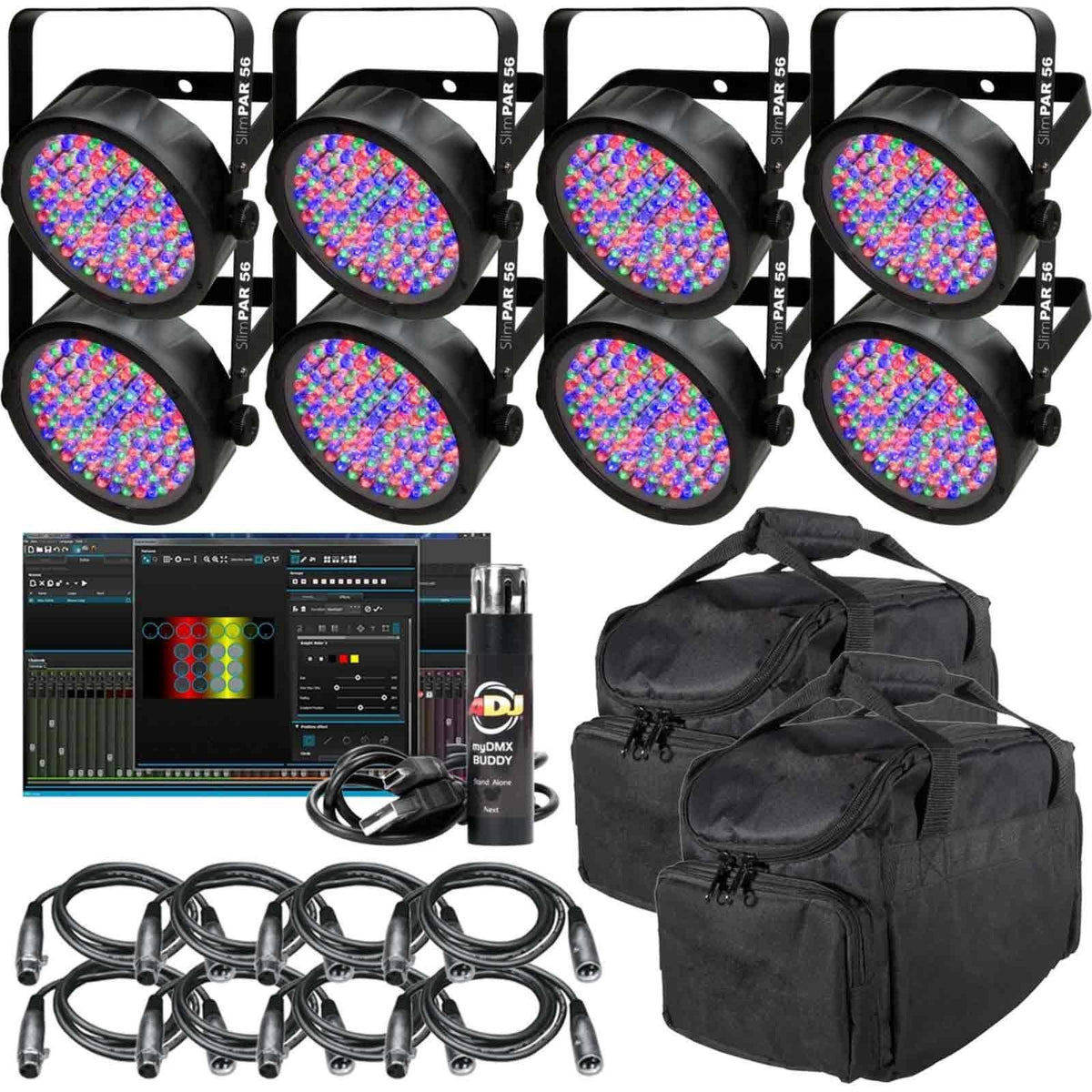 LED Wash Light 8 Pack with Cables and Case G8566