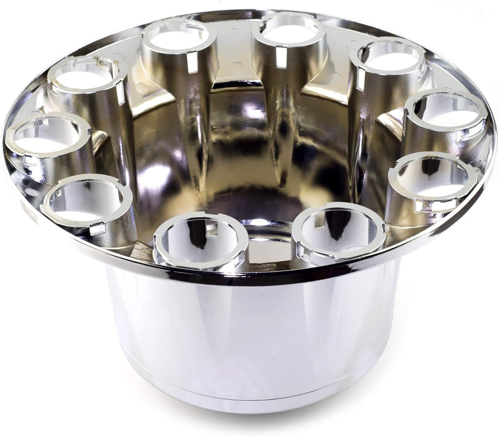 1PC Chrome Axle Wheel Cover Hub Caps Kit with Screw-on Lug Nuts for Semi Truck H723147
