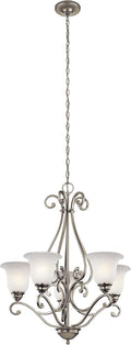 9 Light Two Tier Chandelier with White Scavo Glass Olde Bronze Q773