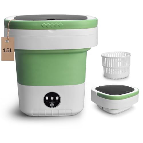 Portable 15L Foldable Mini Washing Machine with Spin Basket V209