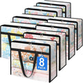 8 Pack Clear Clothes Storage Bags with Sturdy Zipper and Handle (90L) B751
