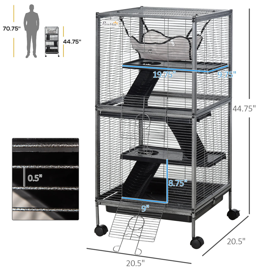 Small Animal Cage with 4 Platforms and Removable Tray Q49680