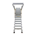 Attic Pull Down Ceiling Ladder Stairs Retractable Folding Extension Loft Stairs Ti-Mg Alloy White 31.5*39.37in Max. 10.5ft Height L6005