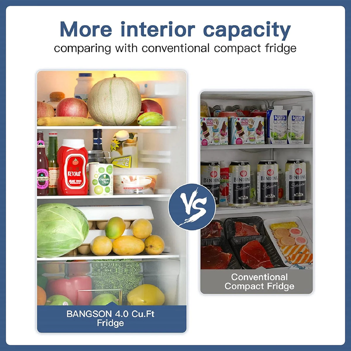 4.0 Cu.Ft Silver Compact Fridge with Freezer F34329