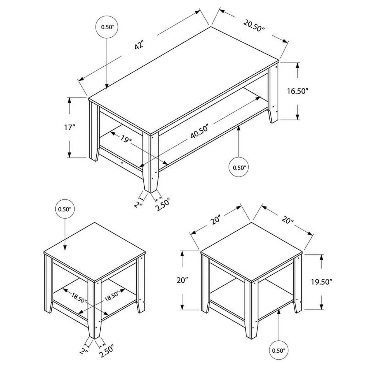 3 Pc Grey Laminate Table Set F213699