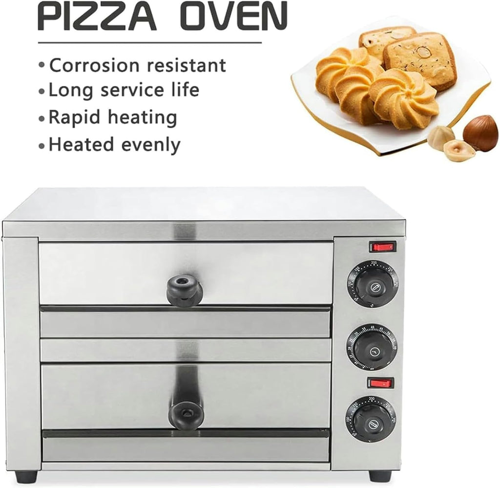2-Layers Stainless Steel Electric Pizza Oven J6945