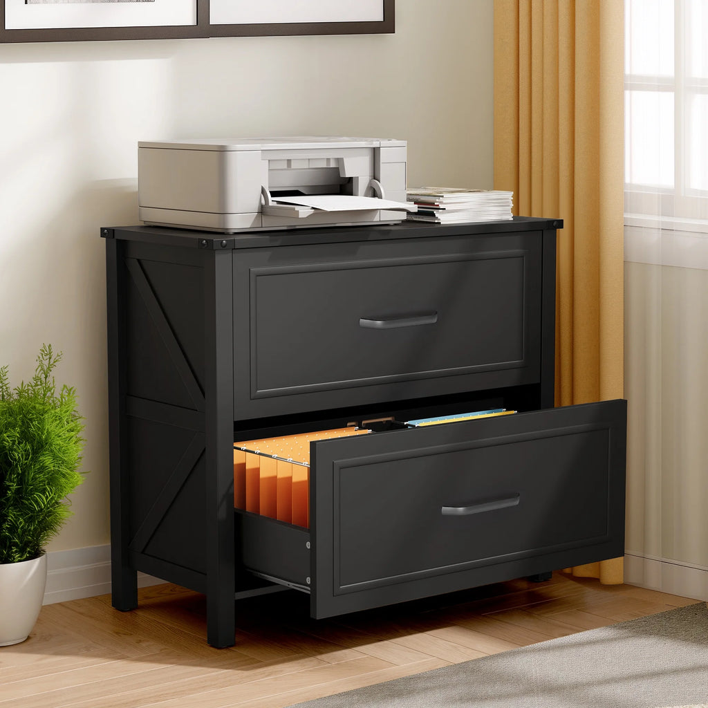 Black 2-Drawer Lateral File Cabinet I368