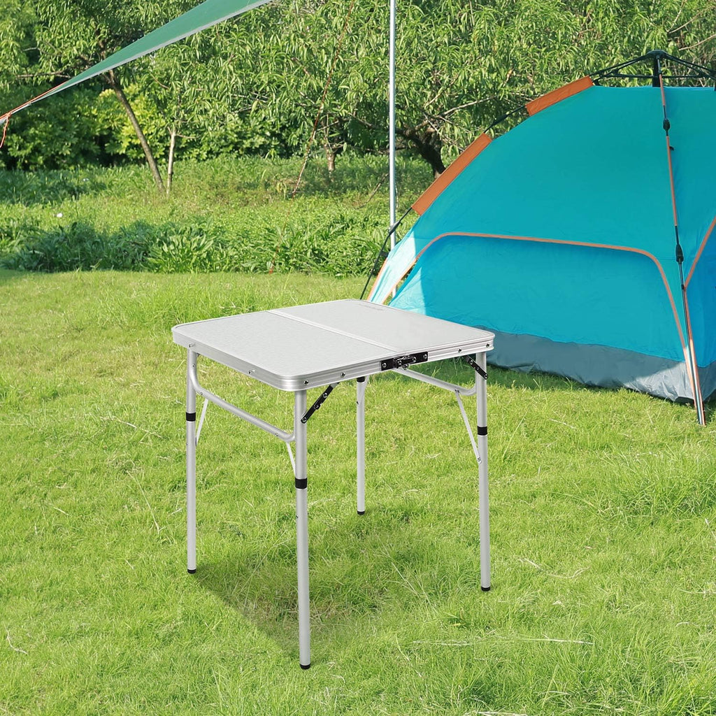 White 36 x 24 inch Aluminum Folding Camping Table L9064