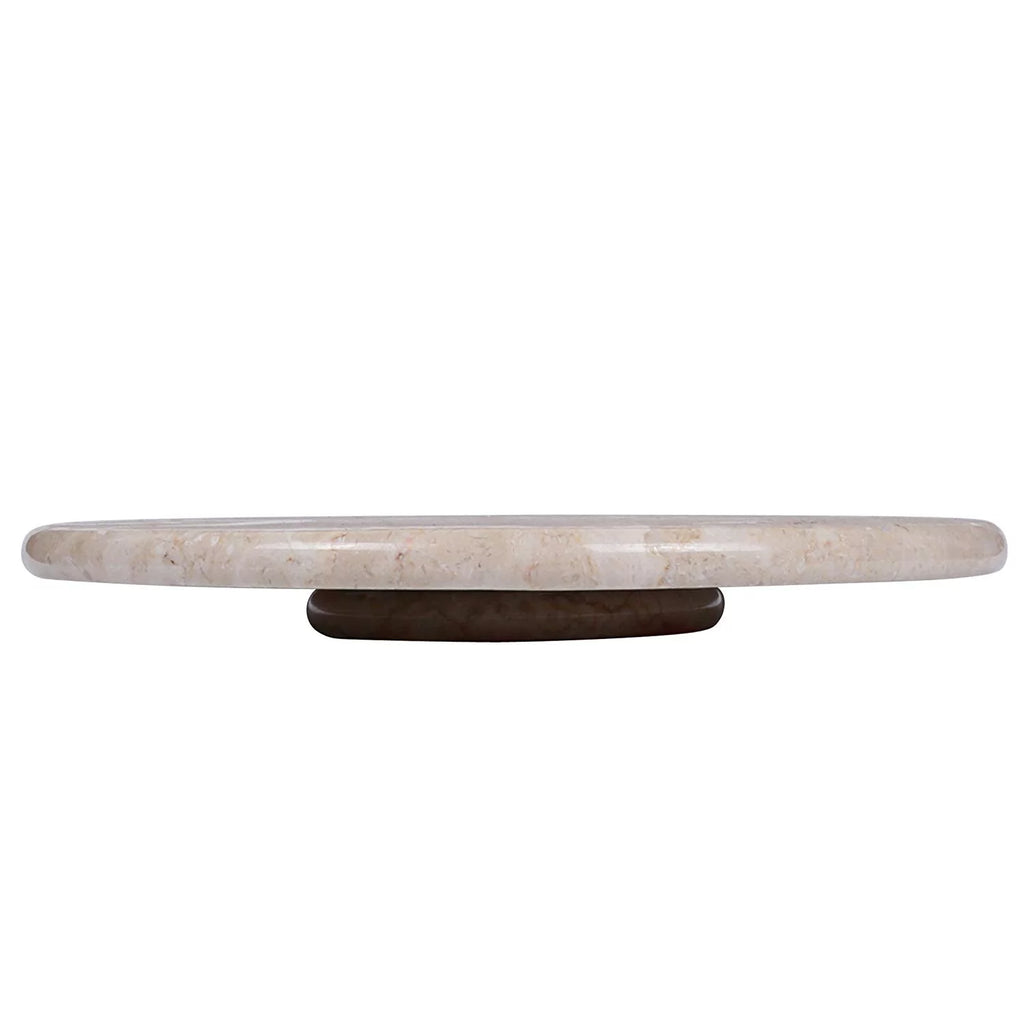 Natural Champagne Marble Lazy Susan Turn Table Serving Board H2441